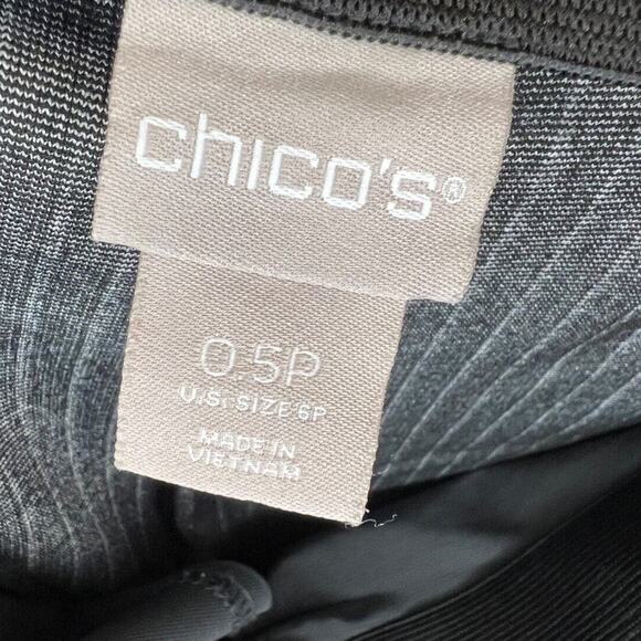 Chico’s Pull On Black Pin Stripe Pant Women’s Size 0.5P / 6P Slimming Stretch - Picture 5 of 6